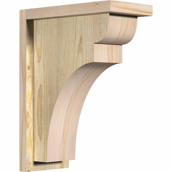 Ekena Millwork Yorktown Rough Sawn Corbel w/Backplate, Douglas Fir, 6"W x 12"D x 16"H COR06X12X16YOR01RDF - main